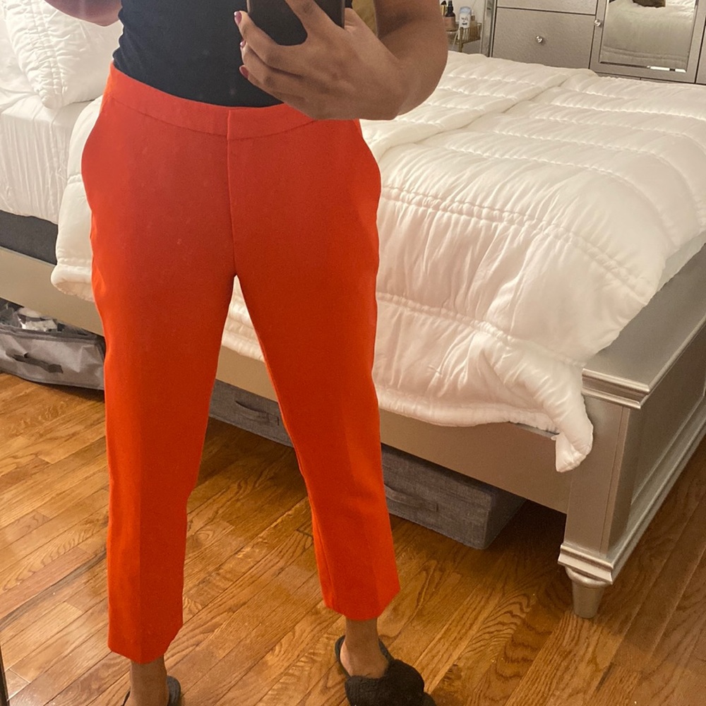 H&M Red/Orange ankle cropped slacks